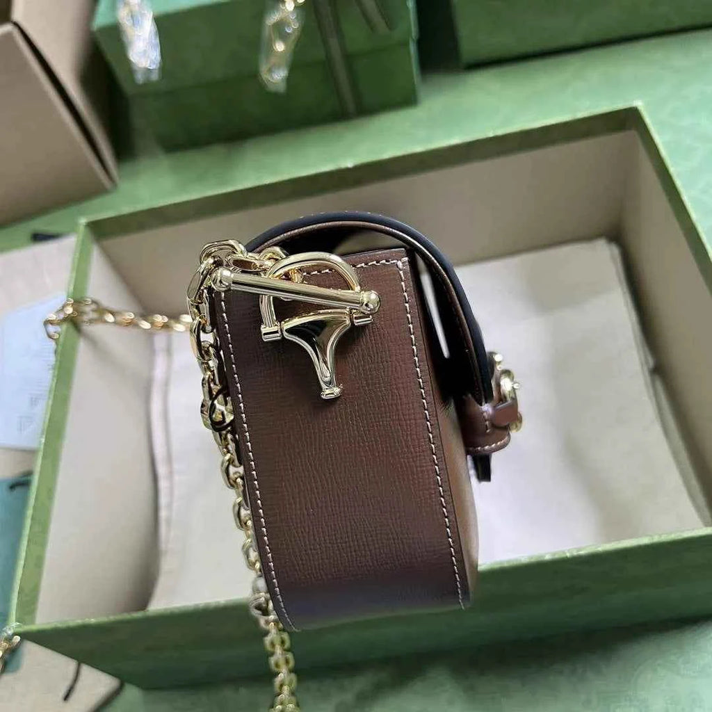 Gucci Horsebit 1955 small shoulder bag 735178 in brown leather