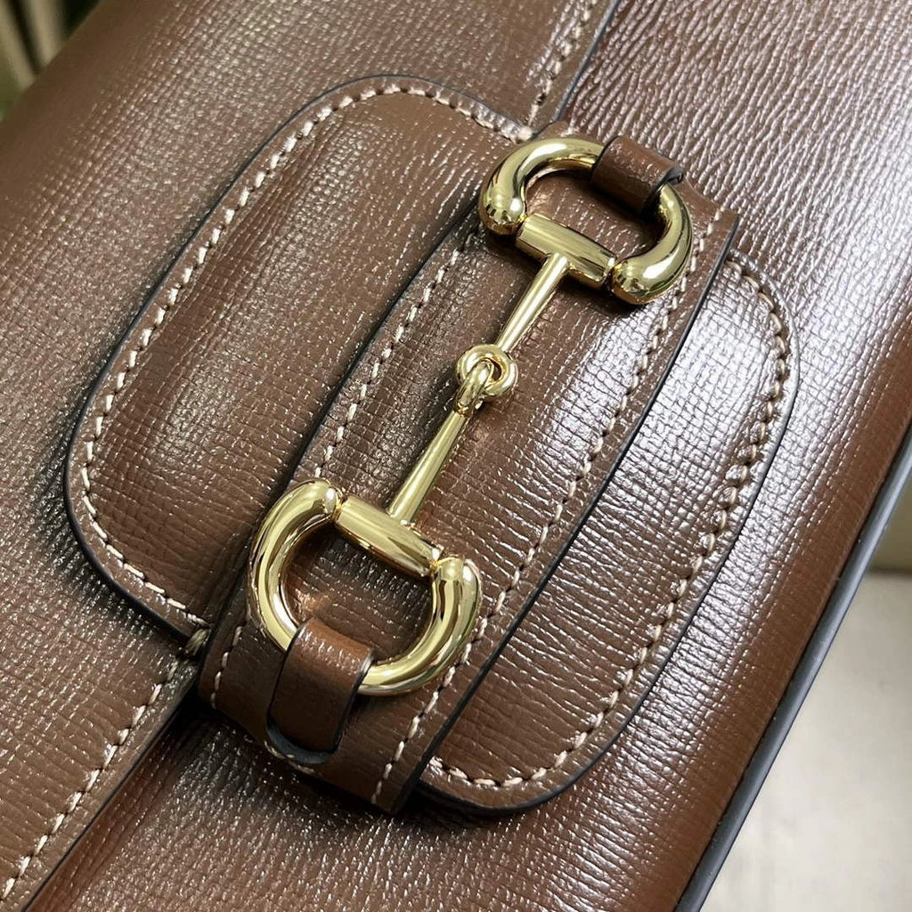 Gucci Horsebit 1955 small shoulder bag 735178 in brown leather