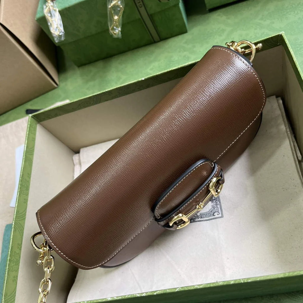 Gucci Horsebit 1955 small shoulder bag 735178 in brown leather