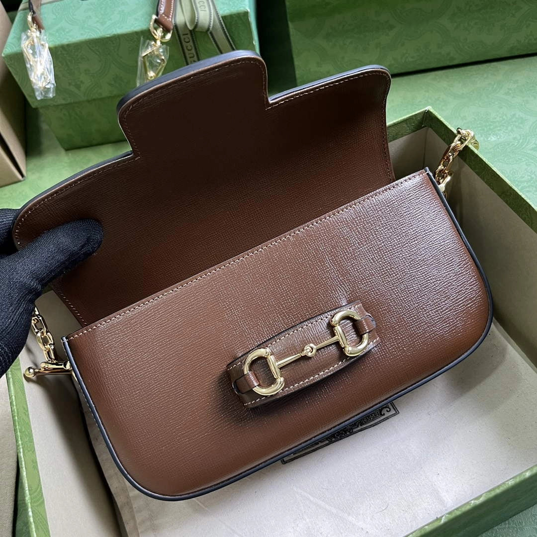 Gucci Horsebit 1955 small shoulder bag 735178 in brown leather