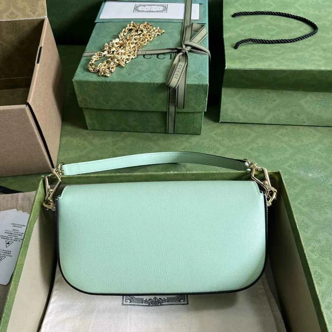 Gucci Horsebit 1955 small shoulder bag 735178 in green leather