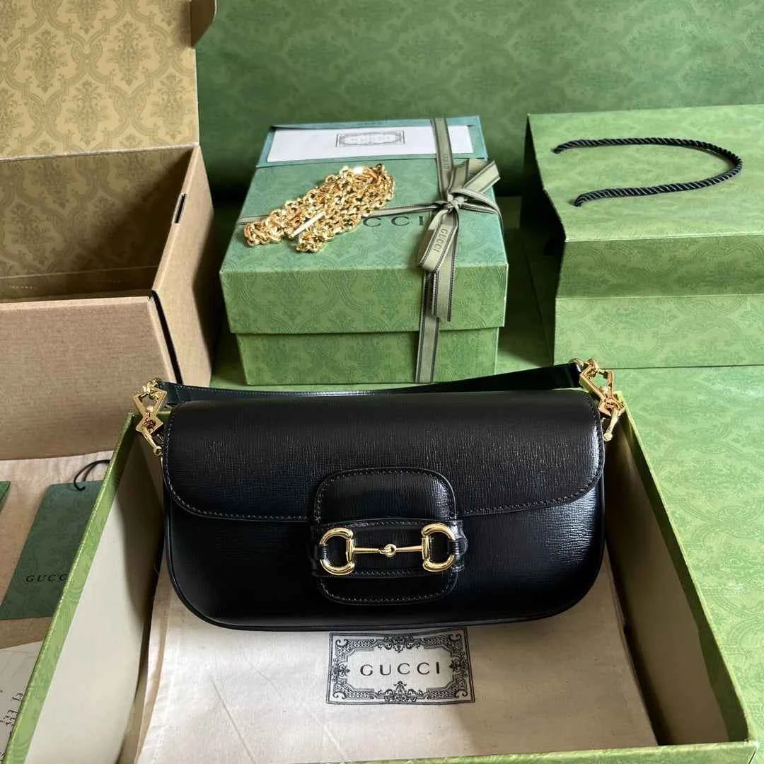 Gucci Horsebit 1955 small shoulder bag 735178 in black leather