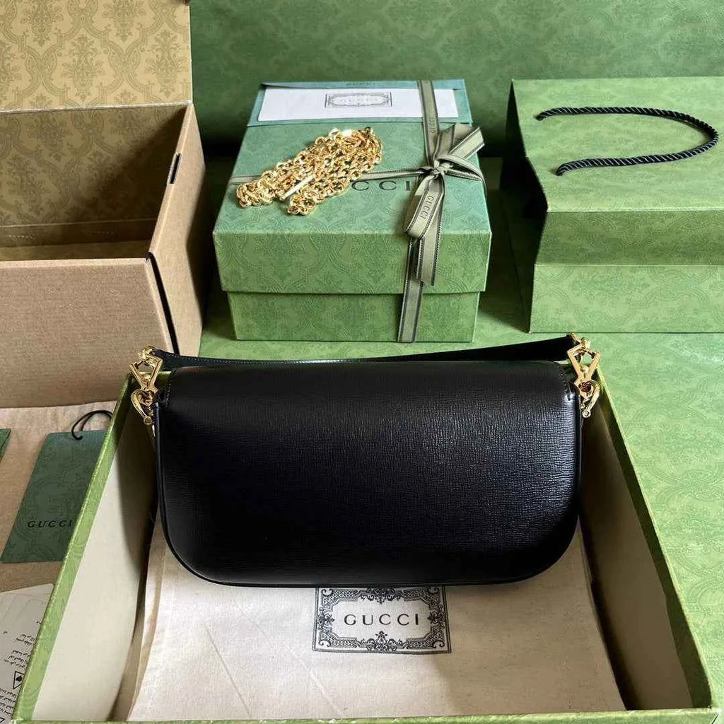 Gucci Horsebit 1955 small shoulder bag 735178 in black leather