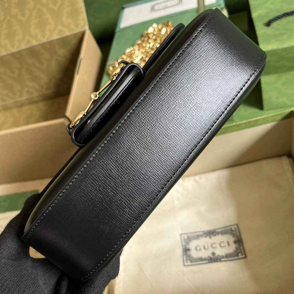 Gucci Horsebit 1955 small shoulder bag 735178 in black leather