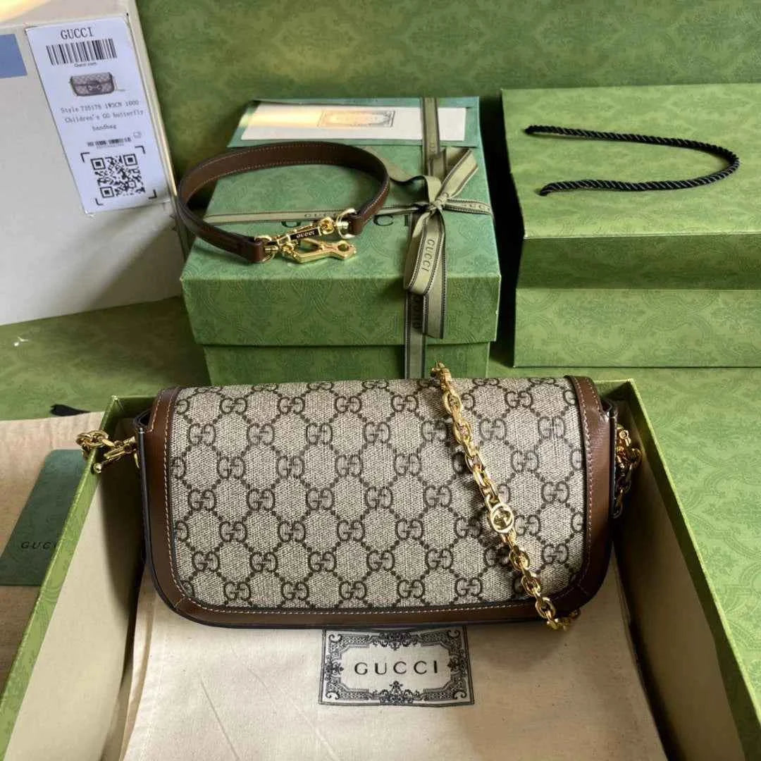 Gucci Horsebit 1955 small shoulder bag 735178 in GG Supreme brown