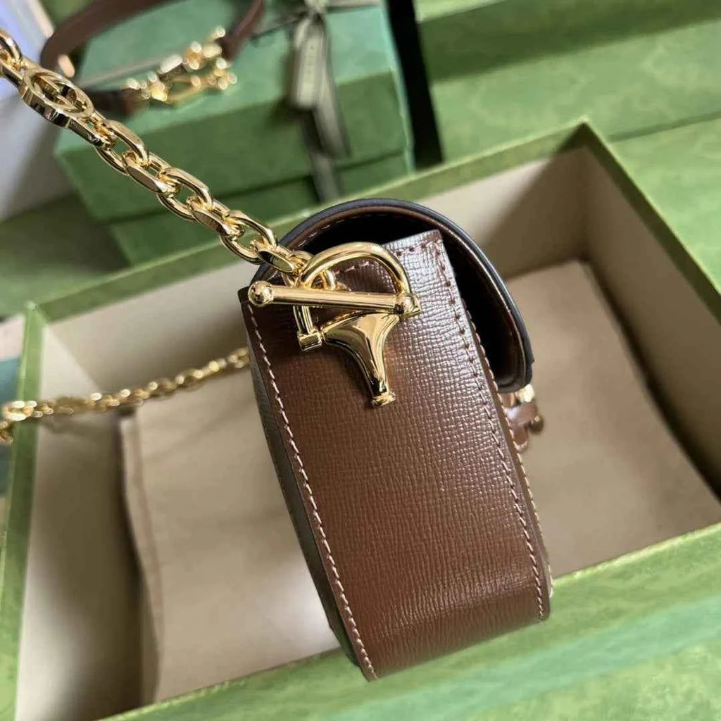 Gucci Horsebit 1955 small shoulder bag 735178 in GG Supreme brown