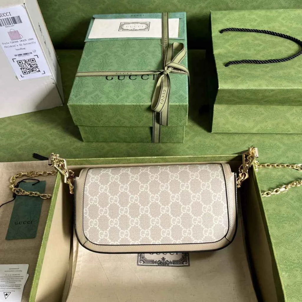 Gucci Horsebit 1955 small shoulder bag 735178 in GG Supreme beige