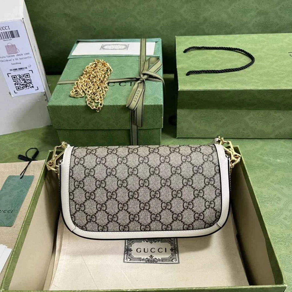 Gucci Horsebit 1955 small shoulder bag 735178 in GG Supreme white