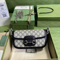 Gucci Horsebit 1955 small shoulder bag 735178 in GG Supreme blue