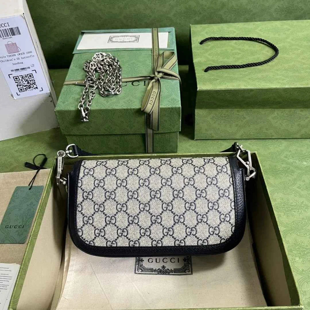 Gucci Horsebit 1955 small shoulder bag 735178 in GG Supreme blue