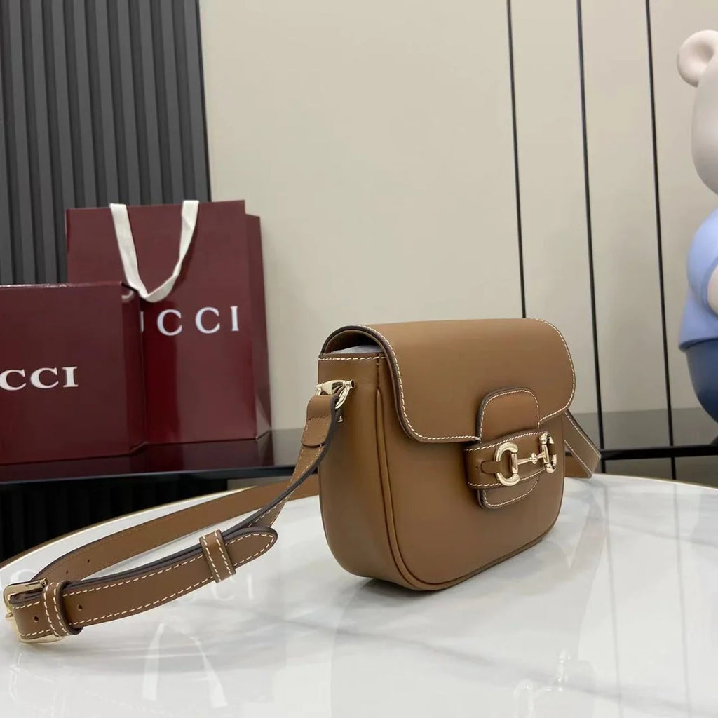 Gucci Horsebit 1955 Soft mini shoulder bag 815205 in brown leather