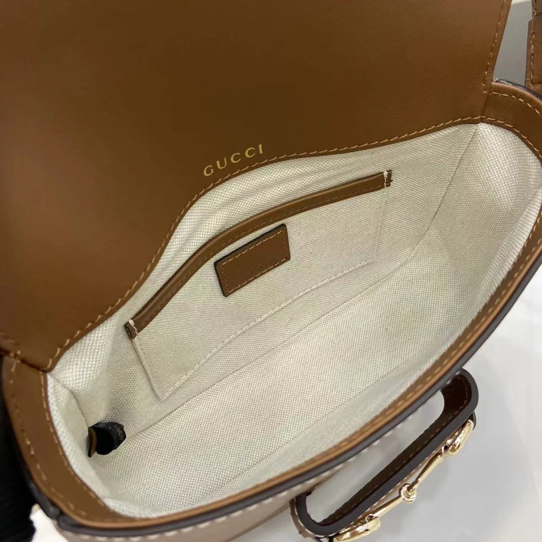 Gucci Horsebit 1955 Soft mini shoulder bag 815205 in brown leather