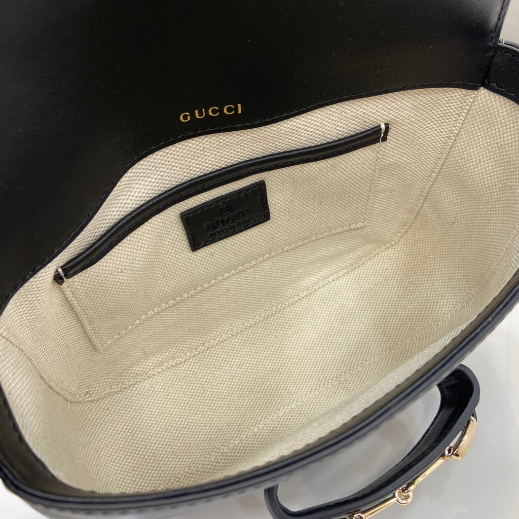 Gucci Horsebit 1955 Soft mini shoulder bag 815205 in black leather