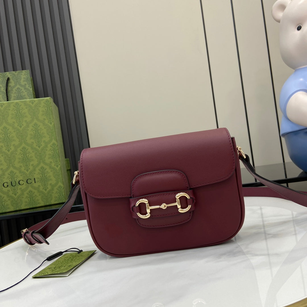Gucci Horsebit 1955 Soft mini shoulder bag 815205 in wine red leather