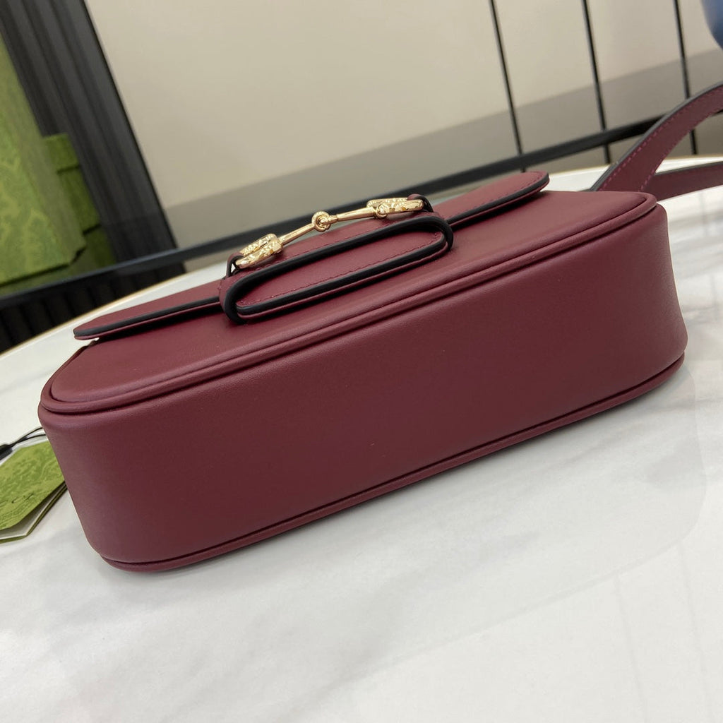 Gucci Horsebit 1955 Soft mini shoulder bag 815205 in wine red leather