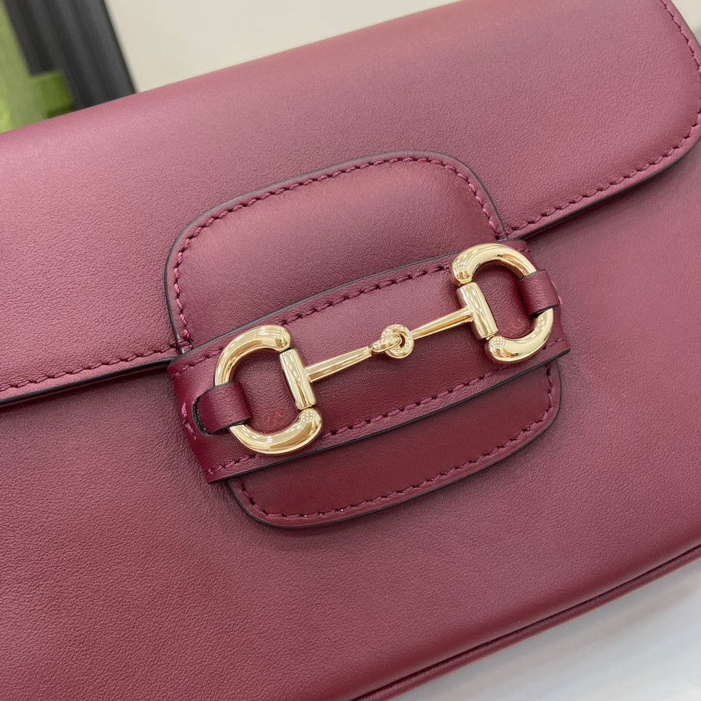 Gucci Horsebit 1955 Soft mini shoulder bag 815205 in wine red leather