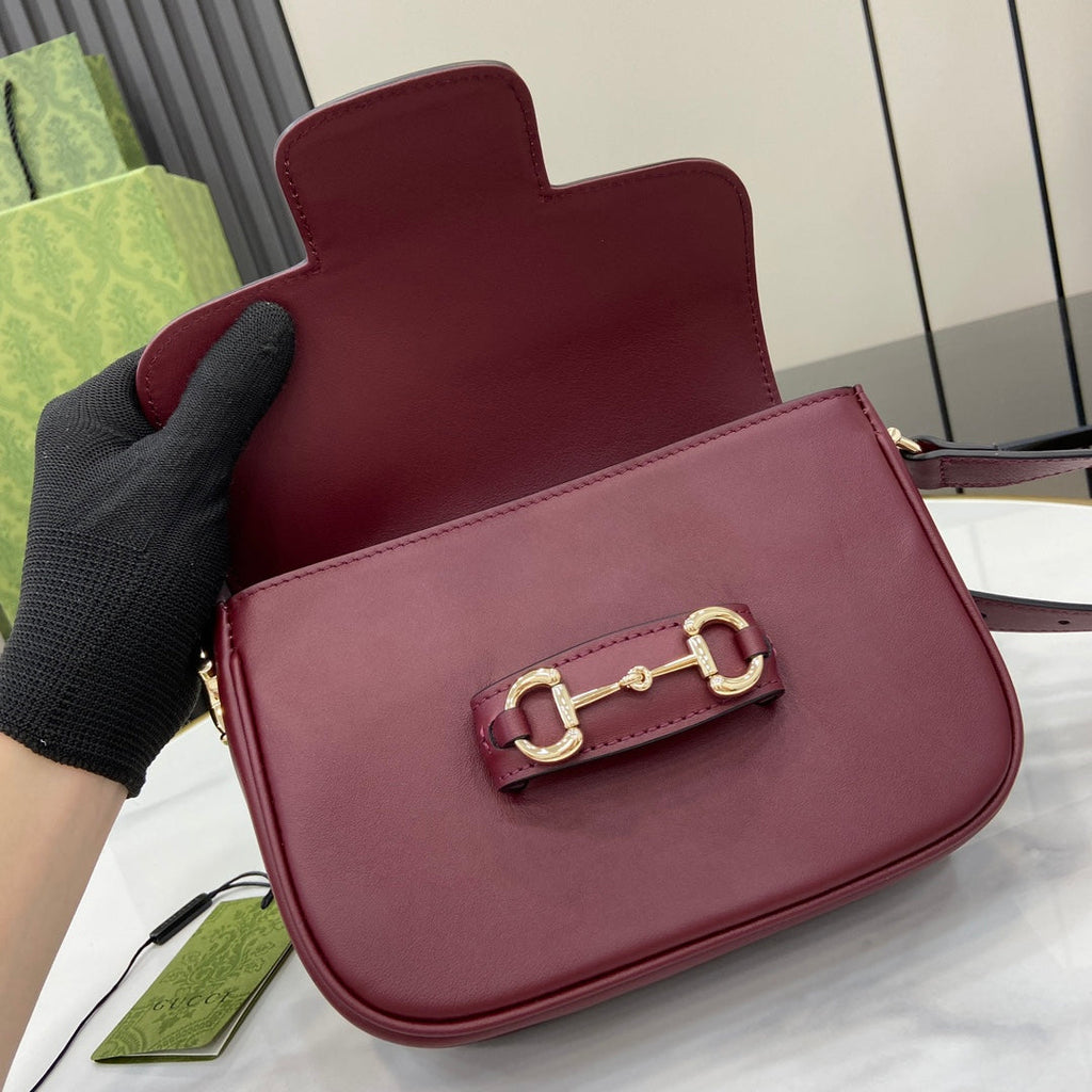 Gucci Horsebit 1955 Soft mini shoulder bag 815205 in wine red leather