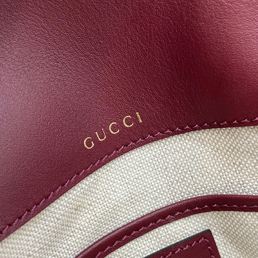 Gucci Horsebit 1955 Soft mini shoulder bag 815205 in wine red leather