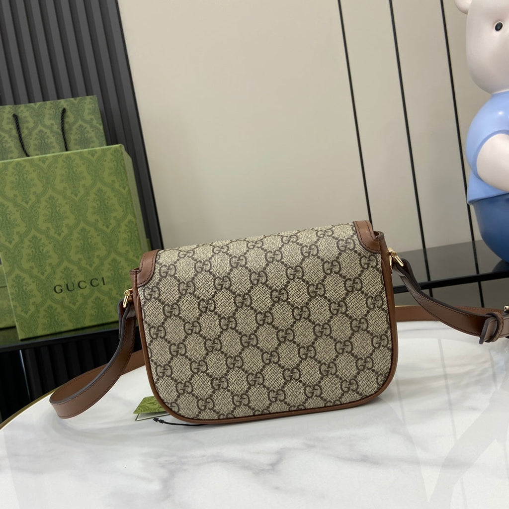 Gucci Horsebit 1955 Soft mini shoulder bag 815205 in brown gg