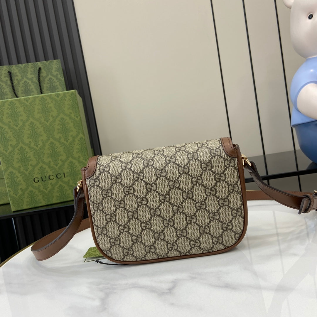 Gucci Horsebit 1955 Soft mini shoulder bag 815205 in brown gg