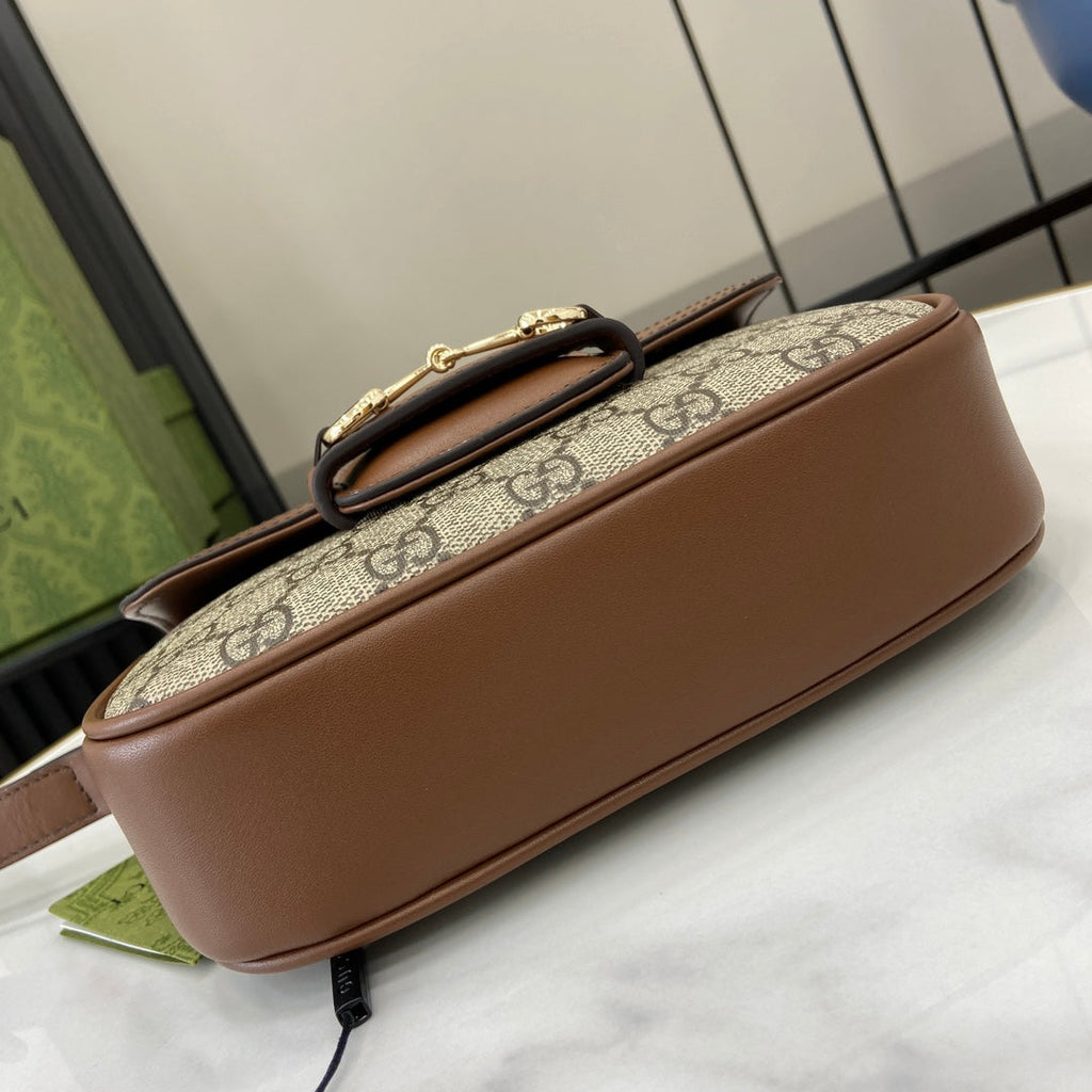 Gucci Horsebit 1955 Soft mini shoulder bag 815205 in brown gg