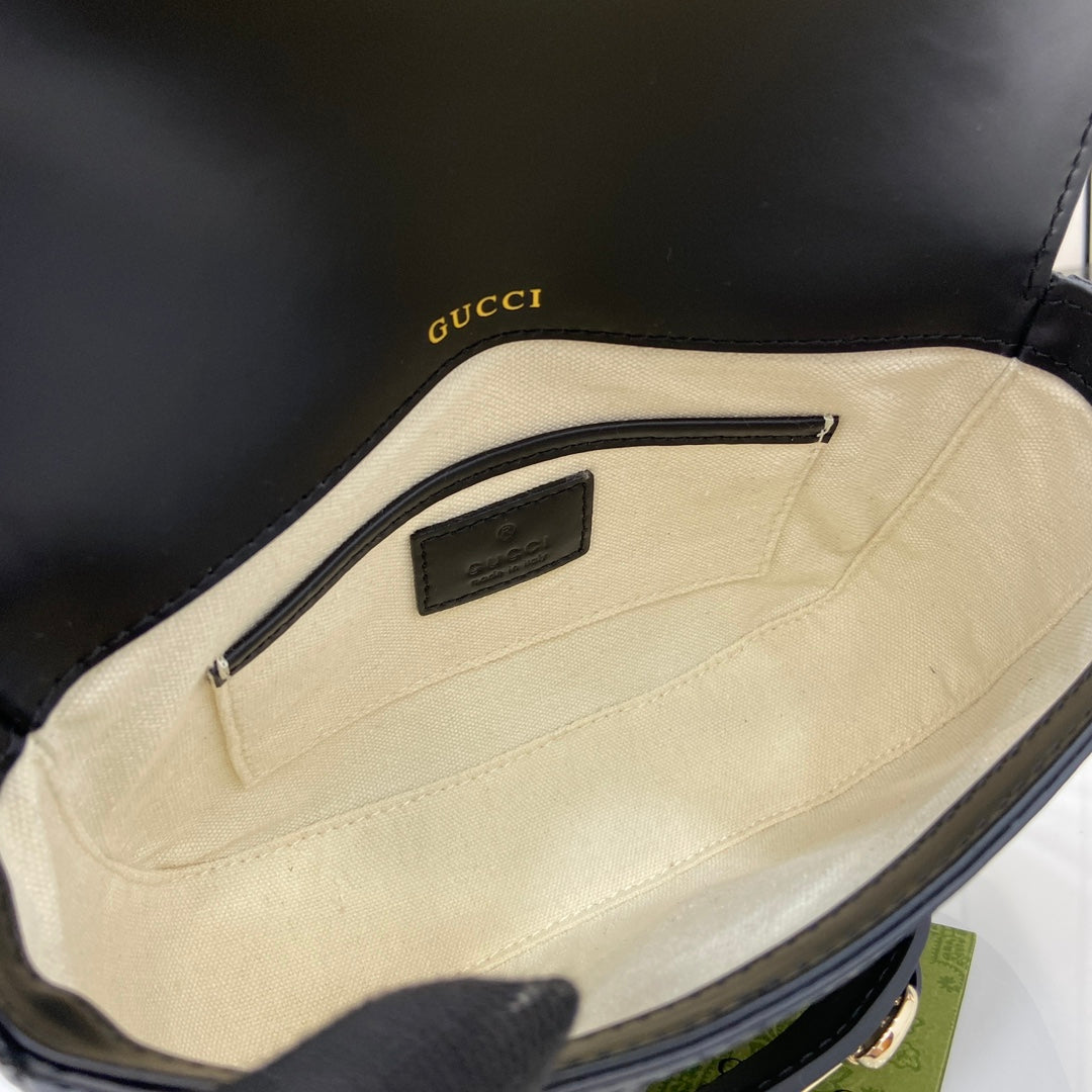 Gucci Horsebit 1955 Soft mini shoulder bag 815205 in black gg