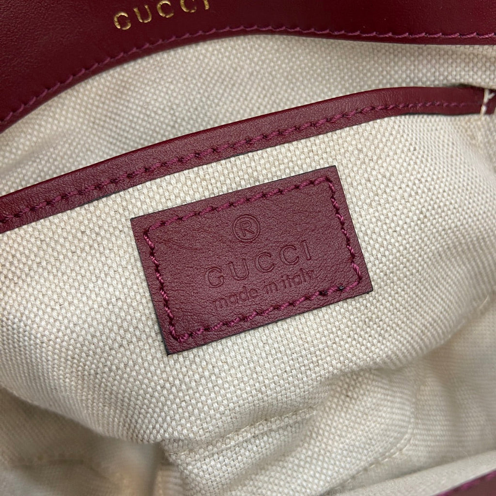 Gucci Horsebit 1955 Soft mini shoulder bag 815205 in wine red gg