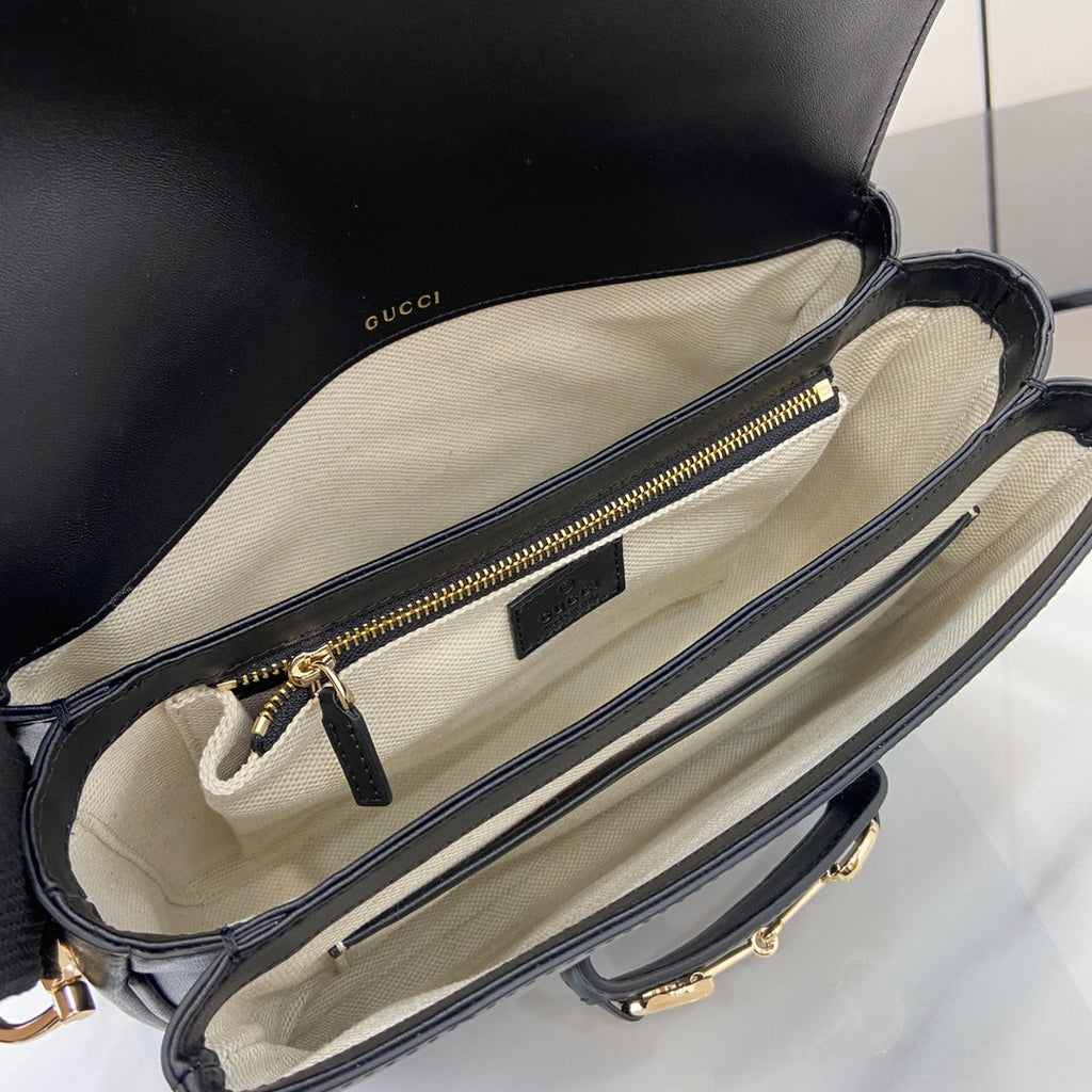Gucci Horsebit 1955 Soft small shoulder bag 815178 in black leather