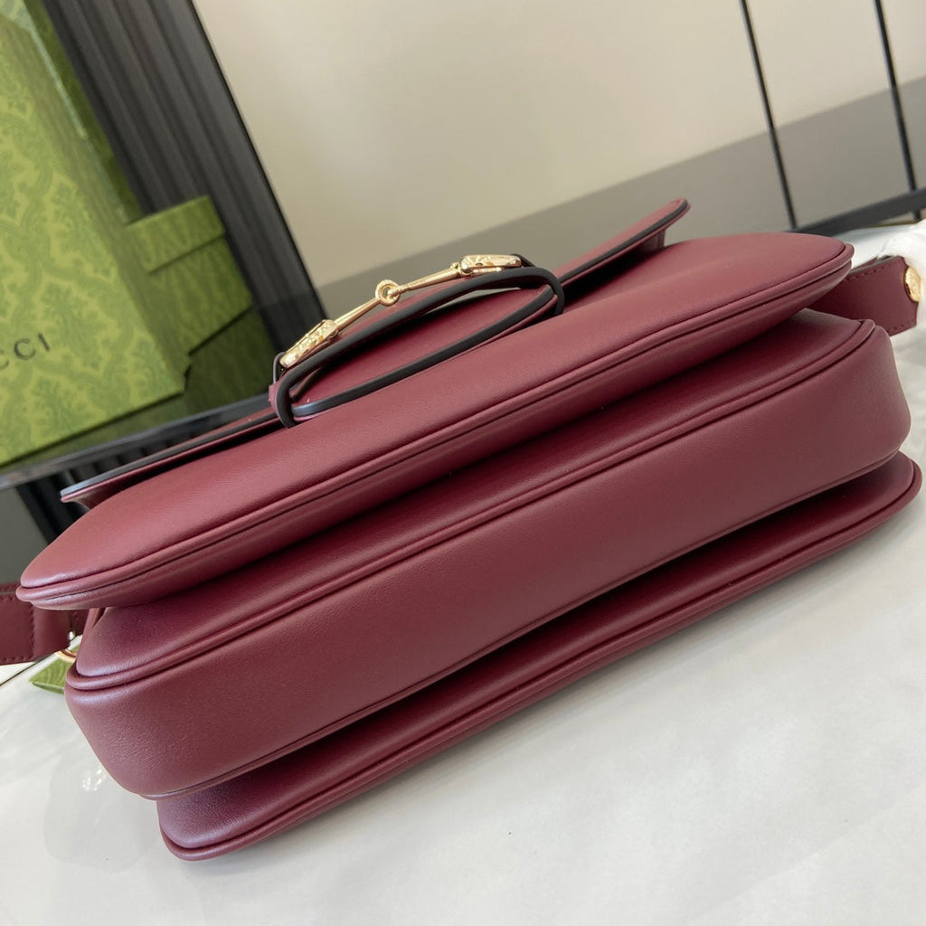 Gucci Horsebit 1955 Soft small shoulder bag 815178 in wine red leather