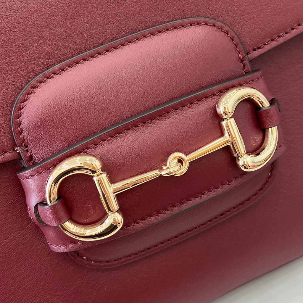 Gucci Horsebit 1955 Soft small shoulder bag 815178 in wine red leather