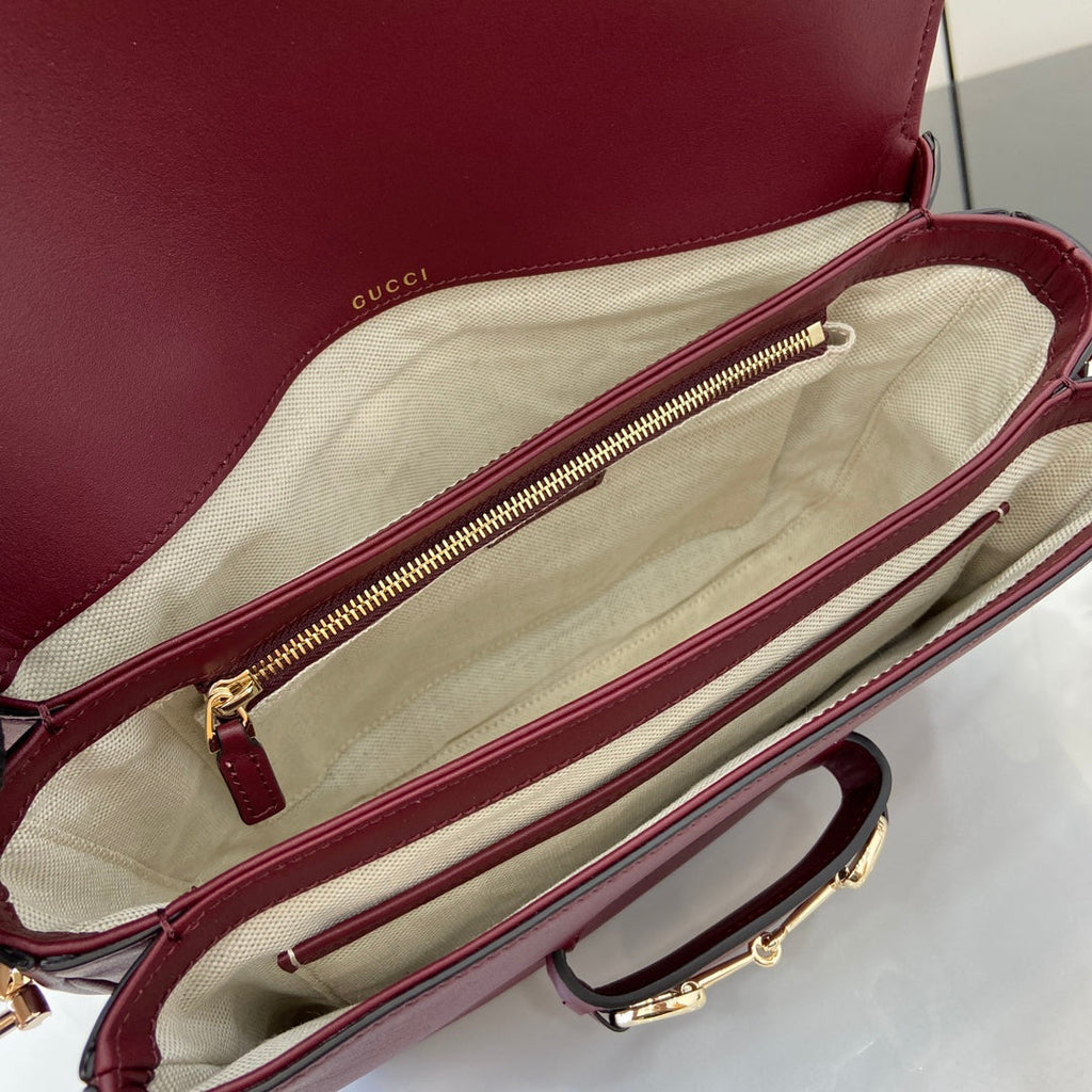 Gucci Horsebit 1955 Soft small shoulder bag 815178 in wine red leather