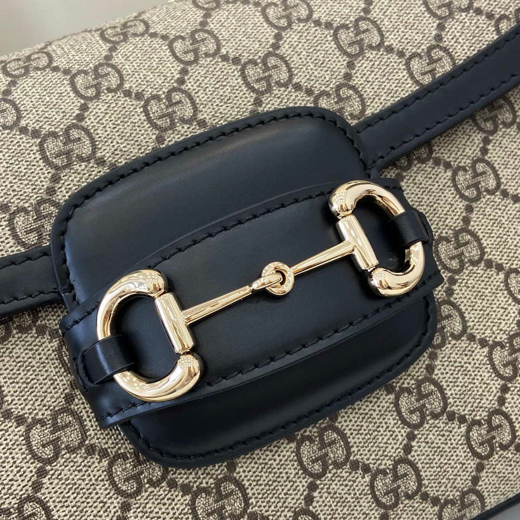Gucci Horsebit 1955 Soft small shoulder bag 815178 in black gg