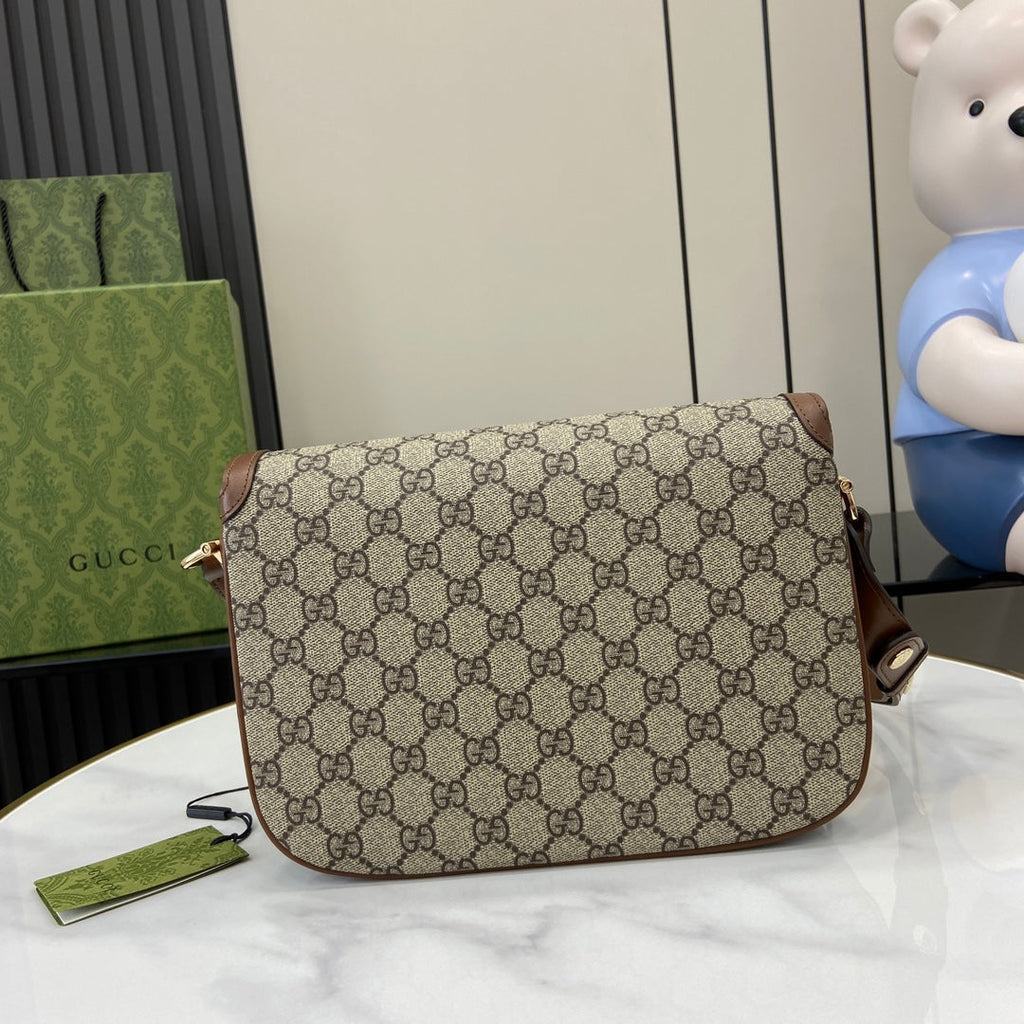 Gucci Horsebit 1955 Soft small shoulder bag 815178 in brown gg