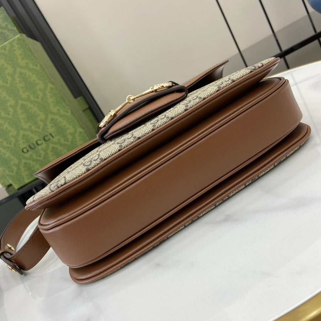 Gucci Horsebit 1955 Soft small shoulder bag 815178 in brown gg