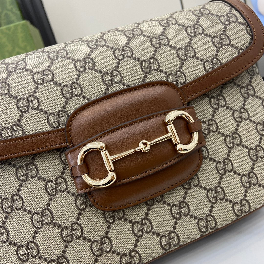 Gucci Horsebit 1955 Soft small shoulder bag 815178 in brown gg