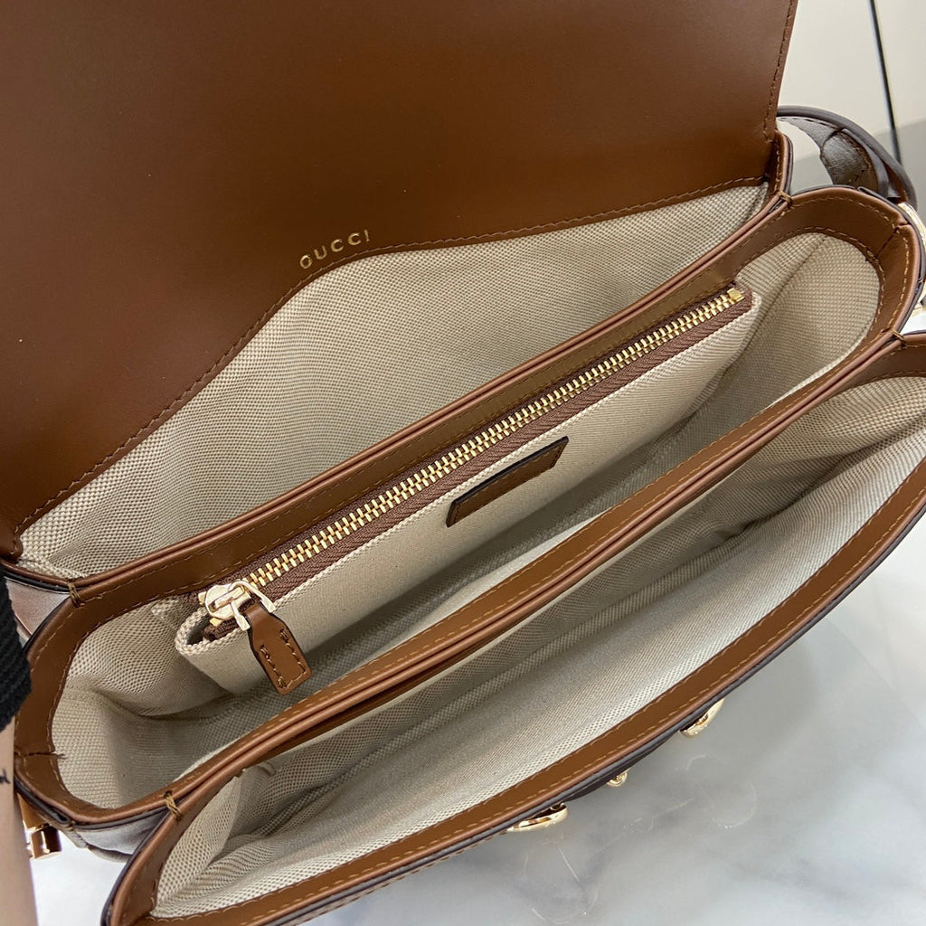 Gucci Horsebit 1955 Soft small shoulder bag 815178 in brown gg