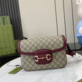 Gucci Horsebit 1955 Soft small shoulder bag 815178 in wine red gg