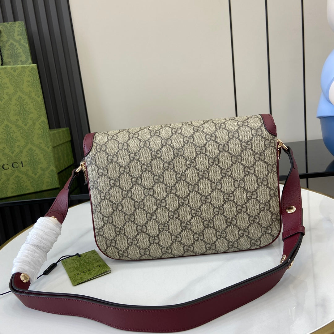Gucci Horsebit 1955 Soft small shoulder bag 815178 in wine red gg