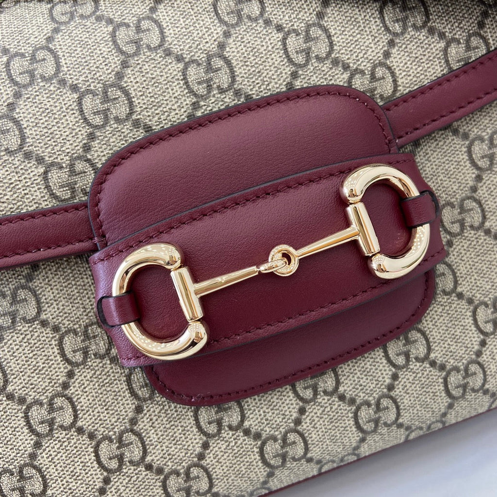 Gucci Horsebit 1955 Soft small shoulder bag 815178 in wine red gg