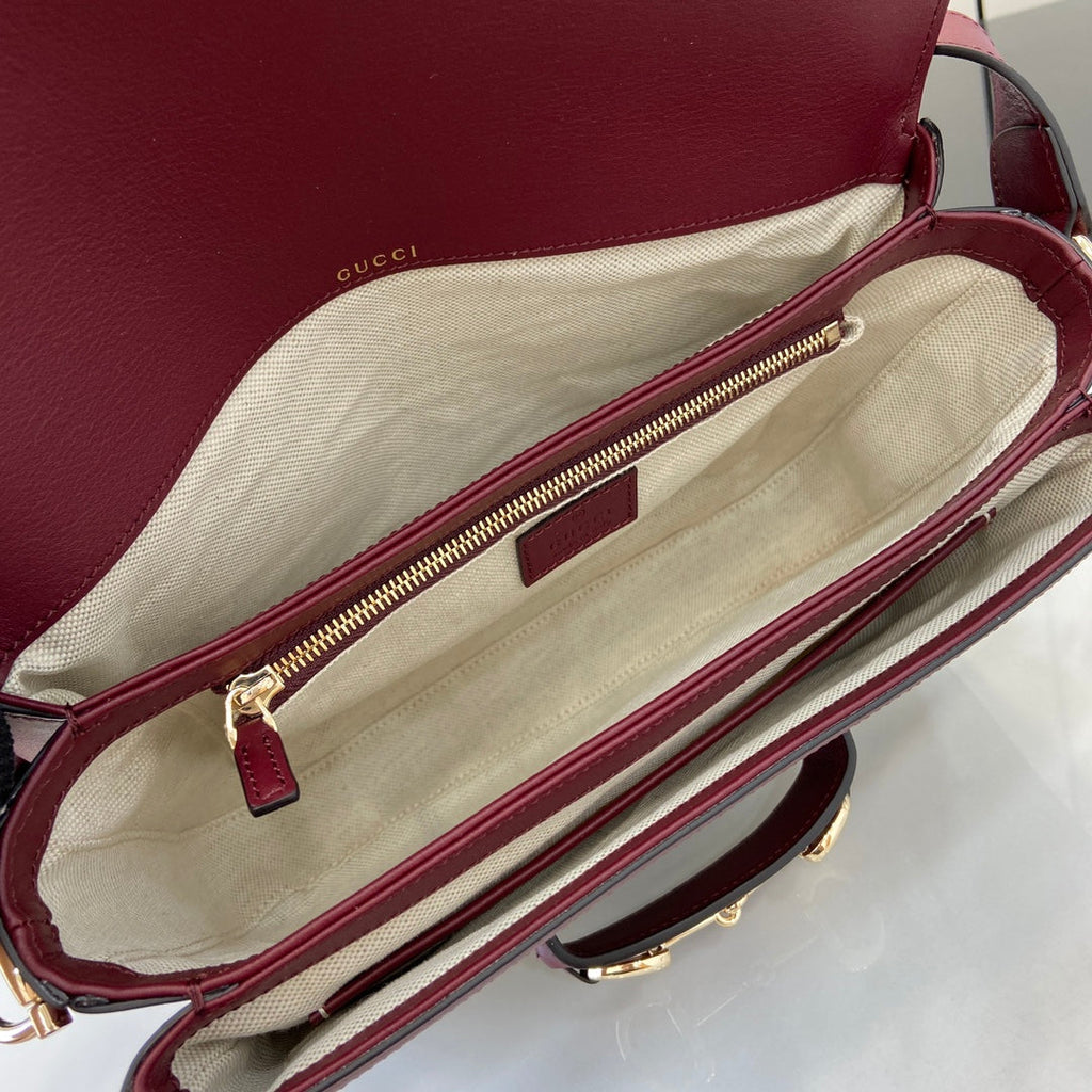 Gucci Horsebit 1955 Soft small shoulder bag 815178 in wine red gg