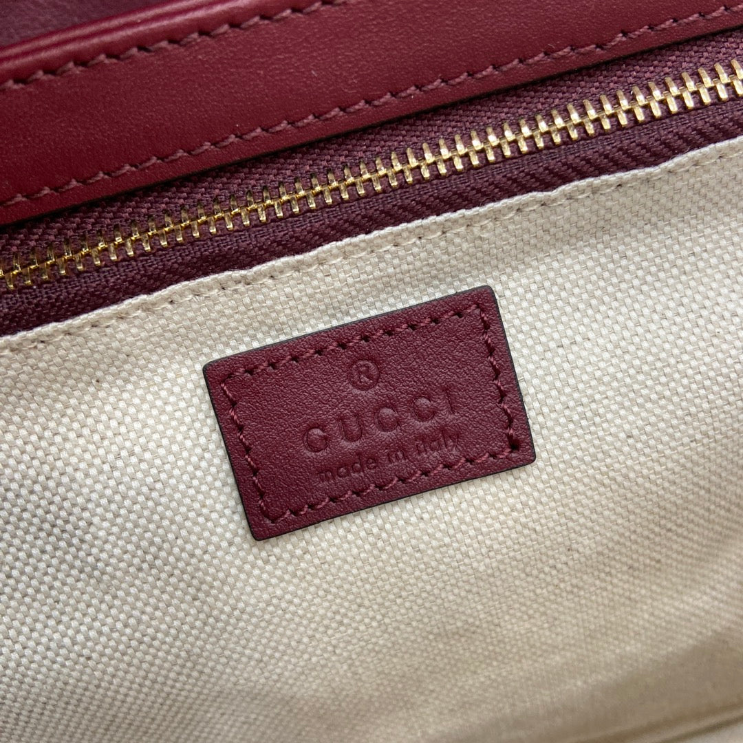 Gucci Horsebit 1955 Soft small shoulder bag 815178 in wine red gg