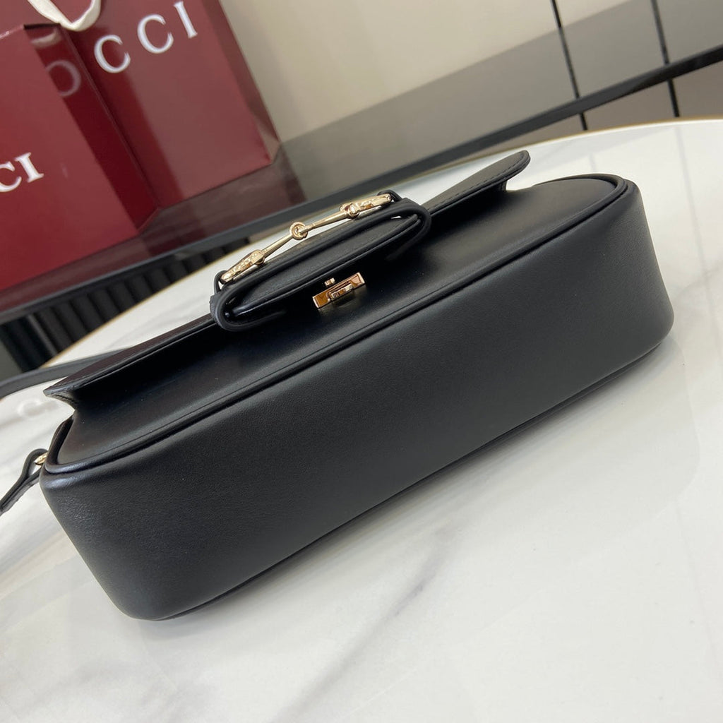 Gucci Horsebit 1955 Soft small top handle bag 815206 in black leather