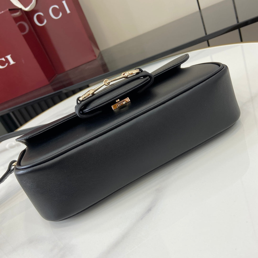 Gucci Horsebit 1955 Soft small top handle bag 815206 in black leather