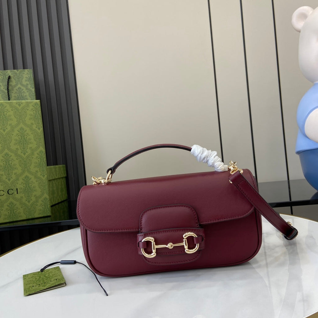 Gucci Horsebit 1955 Soft small top handle bag 815206 in wine red leather