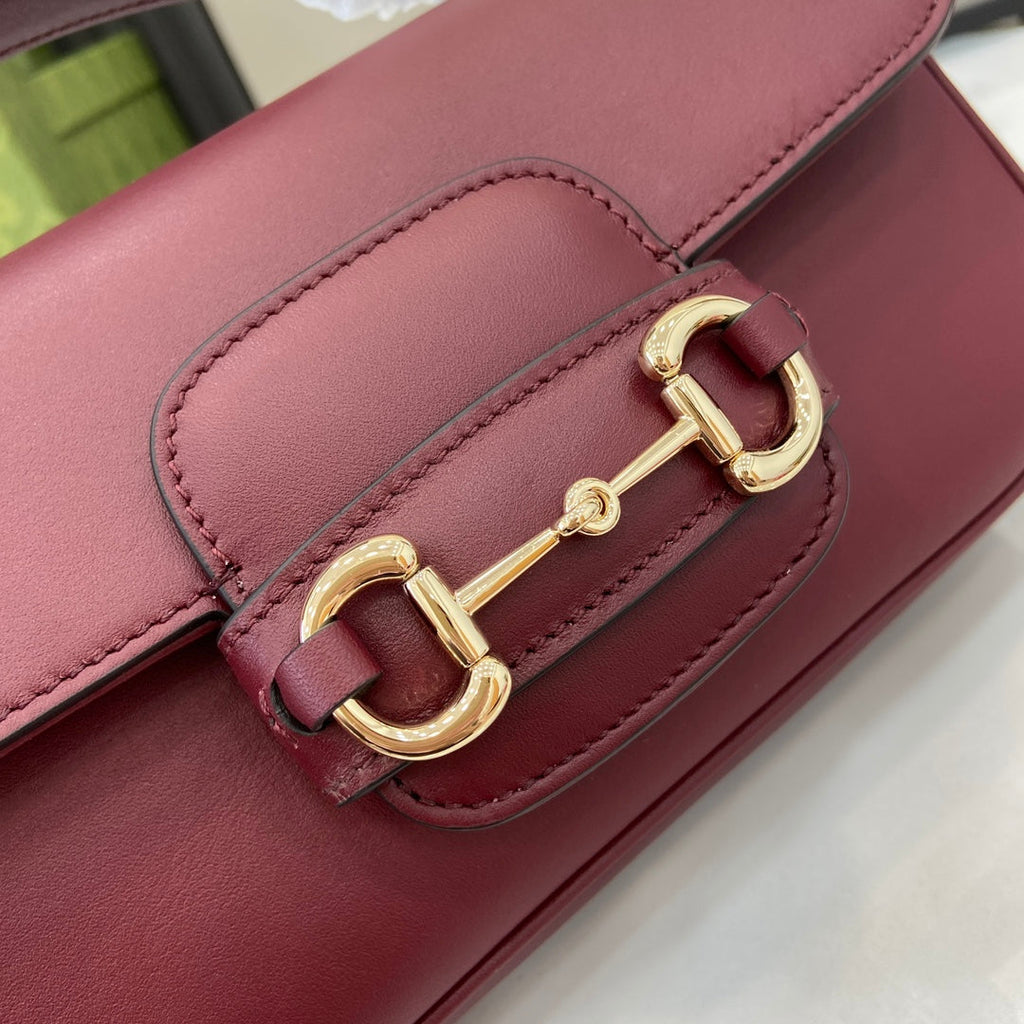 Gucci Horsebit 1955 Soft small top handle bag 815206 in wine red leather