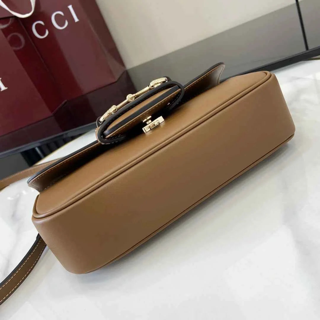 Gucci Horsebit 1955 Soft small top handle bag 815206 in brown leather