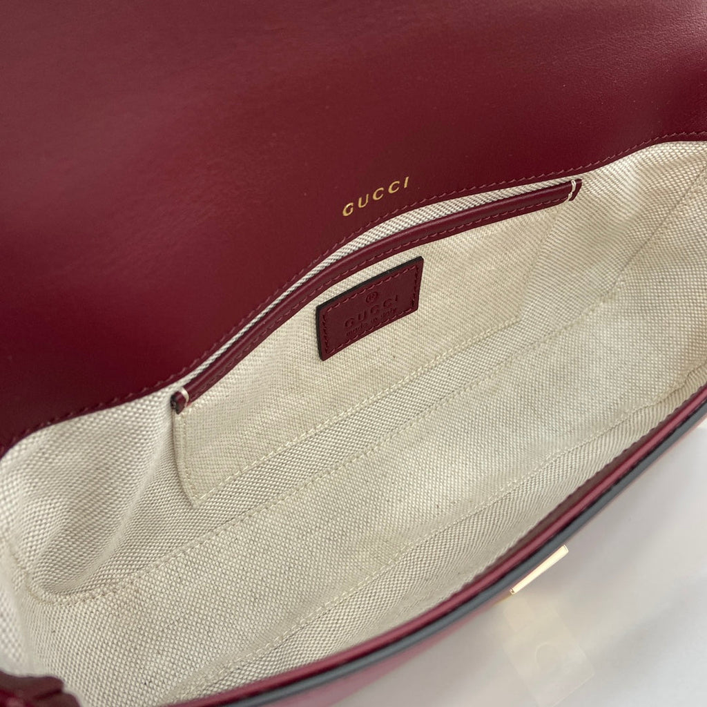 Gucci Horsebit 1955 Soft small top handle bag 815206 in wine red leather