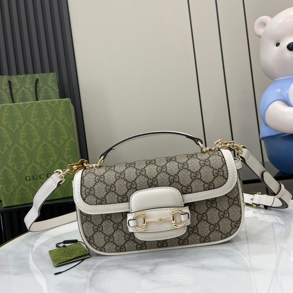 Gucci Horsebit 1955 Soft small top handle bag 815206 in beige gg