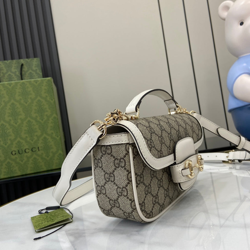 Gucci Horsebit 1955 Soft small top handle bag 815206 in beige gg