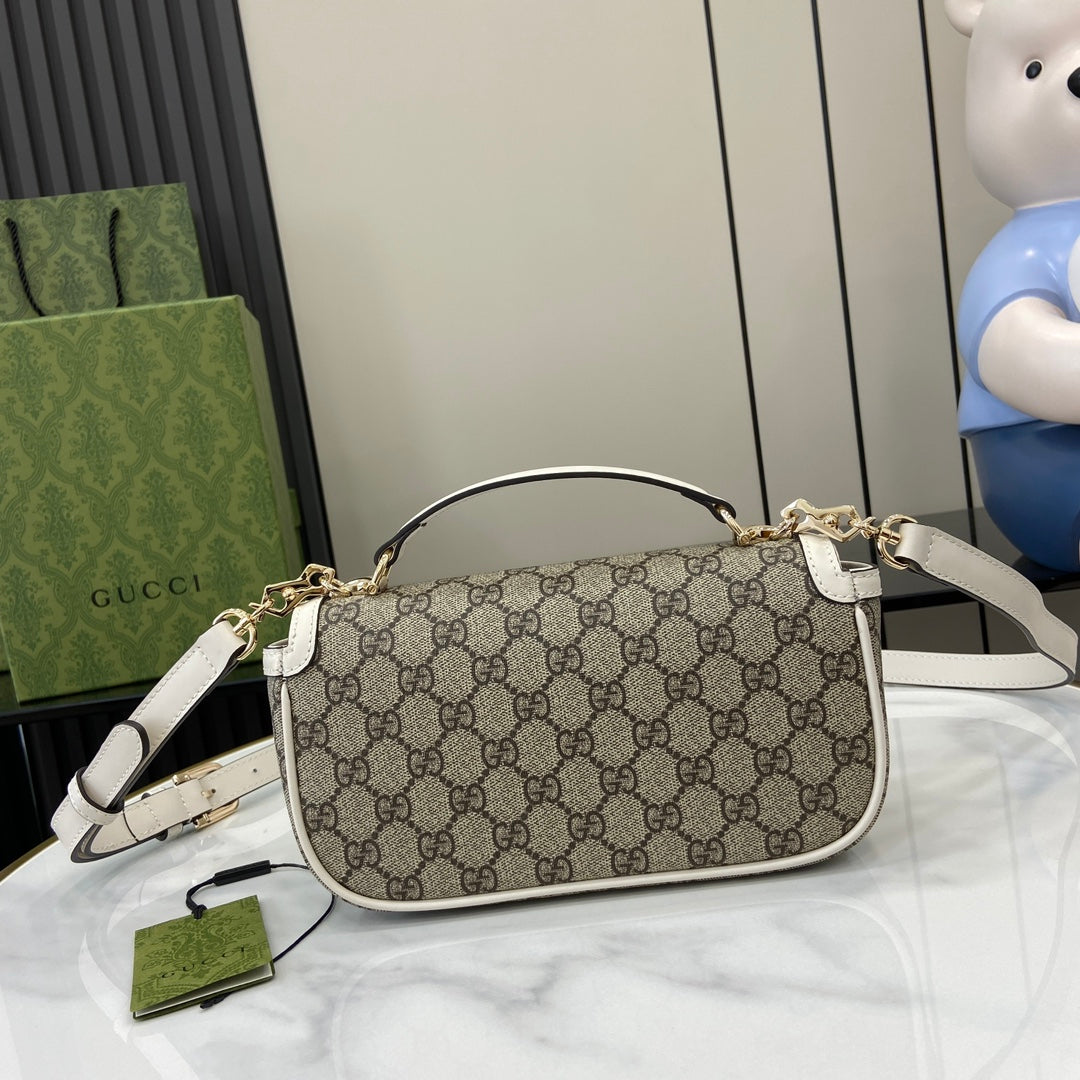 Gucci Horsebit 1955 Soft small top handle bag 815206 in beige gg